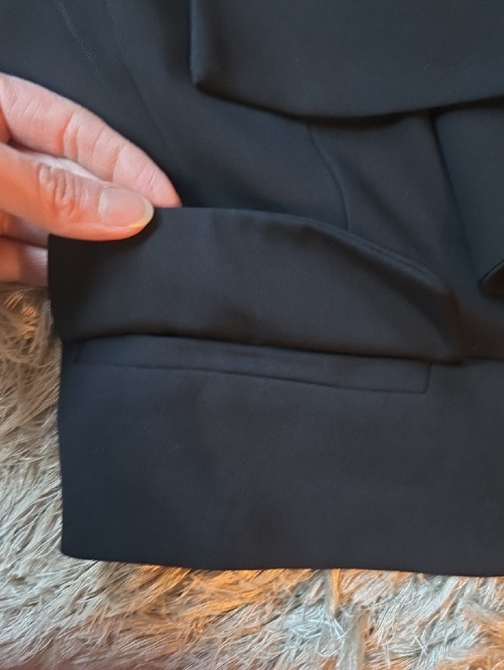 BCBGMaxAzria Cropped Black Draped Open-Front Blazer - Picture 8 of 14